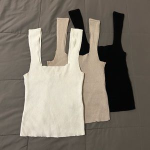 Set of 3 Square Neck Tank Tops